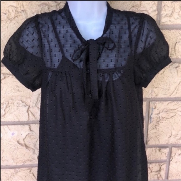 Embroidered Sheer Black gorgeous Dress Size XS Wednesday, Adams - Picture 4 of 12